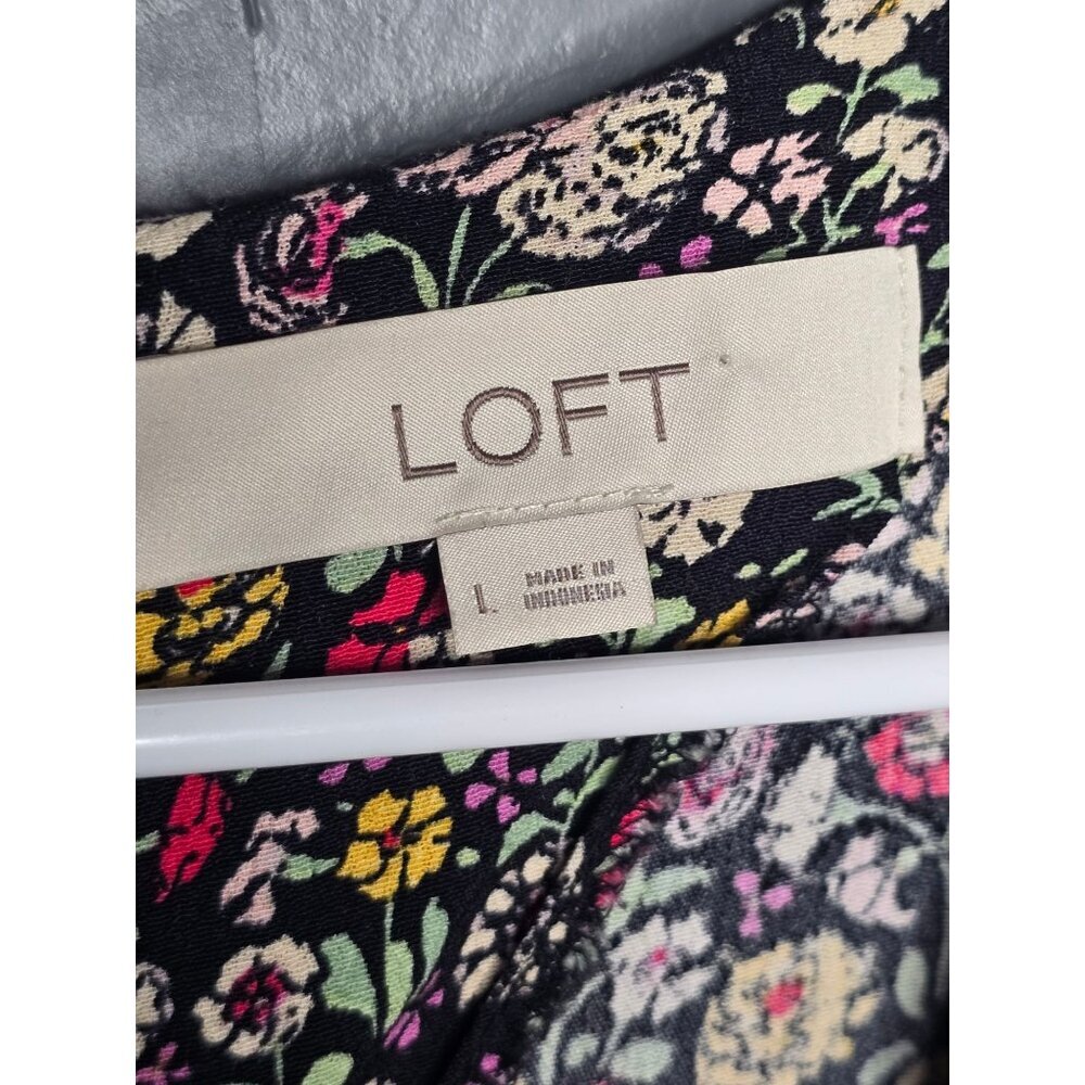 LOFT Floral v-neck Romper Large Botanical Cottagecore Spring - Picture 5 of 16